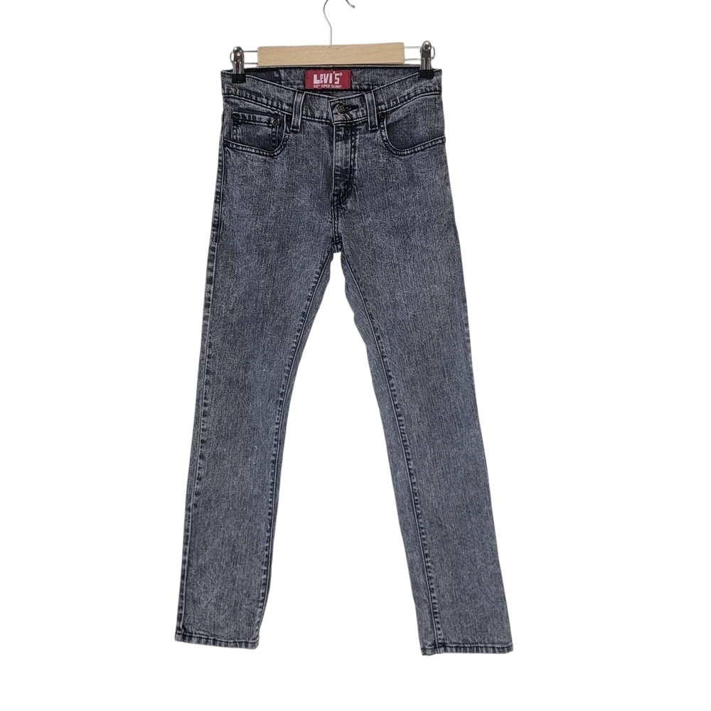 Levi's 510 Super Skinny Women's Straight Leg Acid Wash Gray Mid Rise Jeans